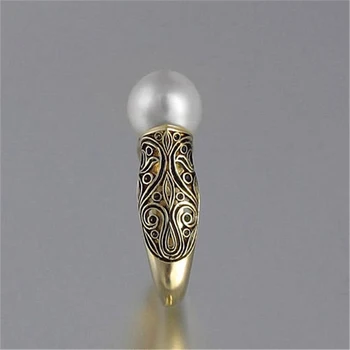 Mados Imitacija, Perlų Žiedas Papuošalai Elegantiška Vintage Modelis Vestuvinį Žiedą, Moterims, Aksesuarai, Šaliai, moteriški Žiedai