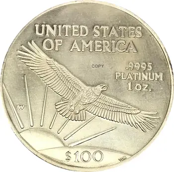 Jungtinių Amerikos valstijų 100 Dolerių American Platinum Erelis tauriųjų metalų Monetų 1997 M. Žalvario spalvos Metalinės Monetos Kopija