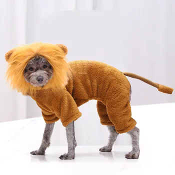 Helovino Šunų Kostiumų, Katė Drabužius Cosplay Liūtai Gyvūnų Apranga Bichon Pudelis Čihuahua Teddy Žiemos Pet Products
