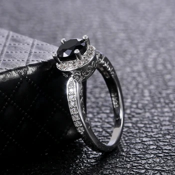 CAOSHI Unikalus Paslaptis Vestuvinis Žiedas Moterims, Specialios Black CZ Stone Asfaltuotas Elegantiškas, Paprastas Dizainas, Papuošalai ir Moterų, Didmeninė
