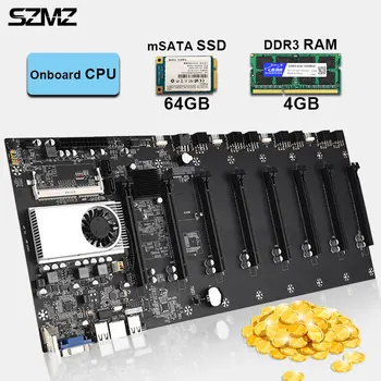 SZMZ gavybos ekspertas, 8 GPU plokštė combo 8 PCIe 16x 8x 4x 1x su CPU, Atmintį, SSD PCI Express Etherum btc gavybos platformos ne DDR4