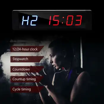 JAV Treniruotes Laikmatis LED Sieninis Laikrodis Chronometras su Nuotolinio Sporto Bokso Sporto Programuojamą Laikmatį Laikrodis Lašas Laivybos