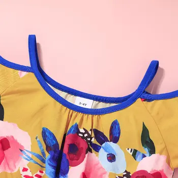 Mados Mergaičių Vasaros trumpomis Rankovėmis Shoulderless Spausdinti Gėlių Outwear Jumpsuits Bamblys Vaikai Vaikai Romper darbo drabužiai 18M-6Y
