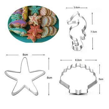 Torto Kepimo Formos Peilis Elnių Star Seahorse Shell Nerūdijančio Plieno 