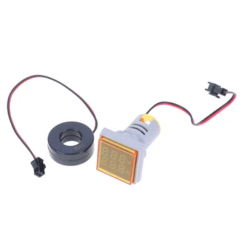 1PCS Mini 22mm LED Skaitmeninis Dvigubas Ekranas Voltmeter Ammeter Skaitiklio Įtampa Srovės Testeris AC 60-500V 0-100A Ekrano Indikatorius Didmeninės