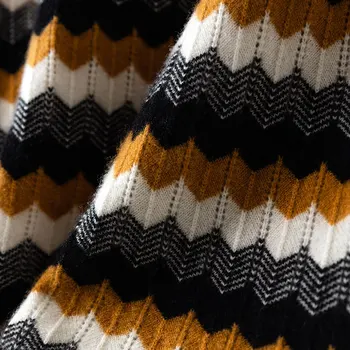 Vilna, Kašmyras Moterų Megztinis Dryžuotas Pusė Rankovės Elegantiškas Prašmatnus Moterų Megztinis Megztinis Prabanga Streetwear Atsitiktinis Trikotažas Viršų