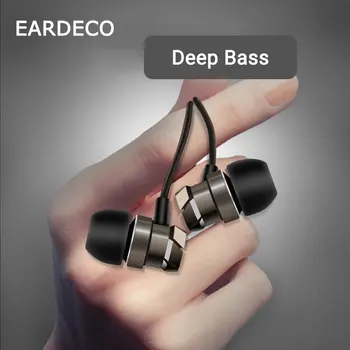 EARDECO Aukso Spiralės Formos ausų Laidinio Ausinės Bass Telefono Ausinės Stereo Ausinės su Mic 3.5 mm, Metalo Ausinių Laidą Telefono
