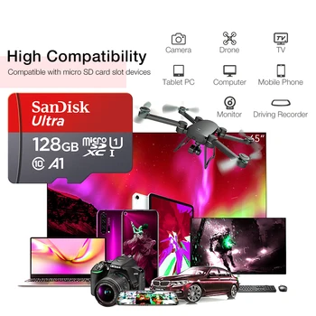 Originalios SanDisk Atminties kortelė 16GB 32GB 64GB Class10 128GB 256 GB 120MB/s UHS-I 