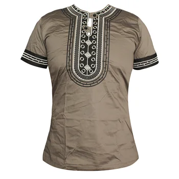 Dashikiage trumpomis Rankovėmis Vyrams Marškinėliai Siuvinėjimo Spausdinti Derliaus Atsitiktinis Viršūnes Tee Vasaros T-shirt 2021 Dashiki Kratinys Afrikos Vyrų