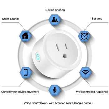 Smart Plug WiFi Lizdas MUMS 16A SmartLife APPControl Dirbti Su Alexa, Google 