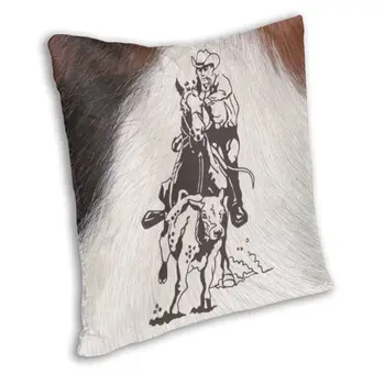 Mados Vakarų Kaubojų Rodeo Arklių karvės odos Roping Karvė Pagalvės užvalkalą Apdailos 3D Dvigubo Pusėje Atspausdintas Pagalvėlė Padengti Automobilio