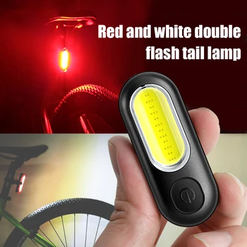 COB LED Dviračio Žibintas USB Įkrovimo 5 Režimai Raudona Balta MTB Kelių Dviratį užpakalinis žibintas Saugos Šalmas Įspėjamoji Lemputė Dviračių sporto Įranga