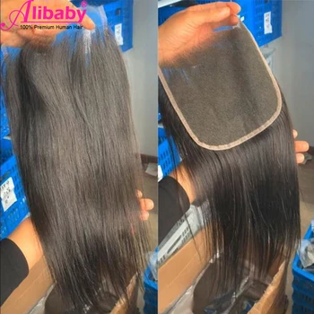 Brazilijos Tiesūs Plaukai Ryšulius Su Uždarymo Žmogaus Plaukų 3 4 Ryšulius Su Nėrinių Uždarymo Remy 4X4 Uždarymas Su Ryšulių Alibaby Plaukų