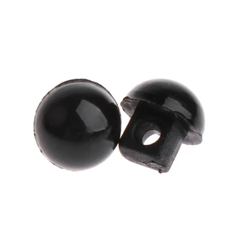 100 x Black Grybų Siuvimo Mygtukų Akis, Nosis Gyvūnų Amatų Kieto Juoda 6mm