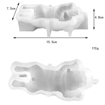 Baltas 3D šarpėjų Putėsiai Pelėsių Purvinas Šuo Ledų, Šokolado Ju Raudonos Silikoninės Formos