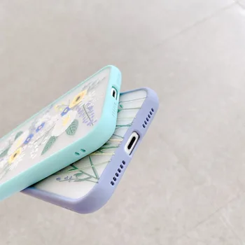 Prabanga 3D Reljefo Gėlių Telefono dėklas Skirtas iPhone 12 Mini Pro 11 Max X XR XS 6 6S 7 8 Plus SE 2020 m., Minkštas Apsauga, Matinis galinis Dangtelis