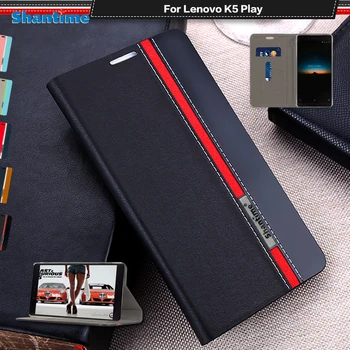 Prabanga PU Odos Atveju Lenovo K5 Žaisti Flip Case For Lenovo K5 Žaisti Telefono dėklas Minkštos TPU Silikoninis Galinio Dangtelio
