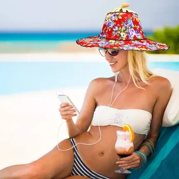 Paprasta, Sulankstomas Platus Kraštų Floppy Merginos Bambuko Skrybėlę nuo Saulės Skrybėlę Paplūdimį Moterys Vasarą HatFolding Ventiliatorius Kelionės Lady Bžūp Moteris