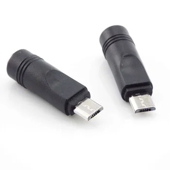 DC Maitinimo Adapteris Keitiklis Micro USB Vyrų iki 5.5x2.1 mm Female Jack Jungtis Nešiojamas, Nešiojamasis Kompiuteris PC