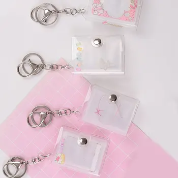 Retro Naujas Mini 2 Colių Nuotraukų Albumą Keychain Nuotraukų Albumą ID Saugojimo Knygos PVC Skaidri Nuotraukų Albumą Blizga Patogus Nuotraukų Katalogą