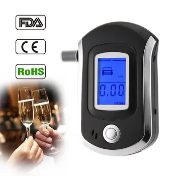 Didelio tikslumo Skaitmeninės Kvėpavimas Alkoholio Testeris su LCD Displėjus su 5 Kandikliai AT6000 Karšto Pardavimo Dropshipping