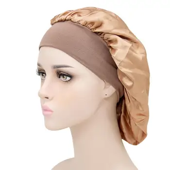 Naujas Moters Stiliaus Kepurės Miego Skrybėlę Hijabs Musulmonai Plati Galvos juosta Elastingos Satino Tampri, Plaukų variklio Dangčio Unisex Skrybėlę, Plaukų Priežiūra