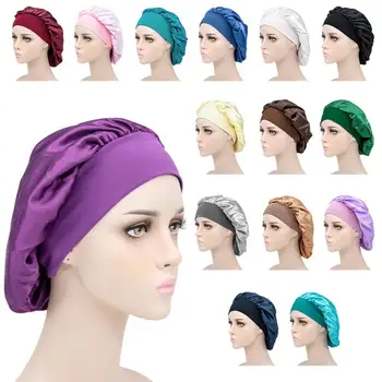 Naujas Moters Stiliaus Kepurės Miego Skrybėlę Hijabs Musulmonai Plati Galvos juosta Elastingos Satino Tampri, Plaukų variklio Dangčio Unisex Skrybėlę, Plaukų Priežiūra