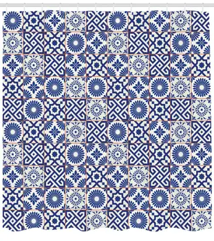 Maroko Dušo Užuolaidos Senoji Osmanų Stiliaus Įkvėptas Derinys Maroko Plytelės, Modernių Atspalvių Kūrinys Spausdinti Vonios Užuolaidos