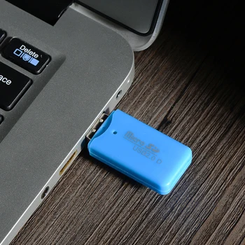 1pcs Atsitiktinės Spalvos Plastiko Mini Nešiojamas Atminties Kortelių Skaitytuvas Dėl TF Mikro SD Kortelės, USB 2.0 didelės spartos perdavimo