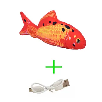 Katė USB Įkrovimo Elektra Pinti Uodega Modeliavimas Žuvų Žaislas Raudona Karpis Arowana Savarankiškai Juda Žuvis Katė Žaislas