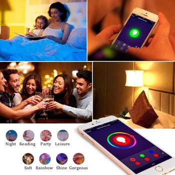 Tuya Zigbee 9W Smart Home Lemputė E27 RGB LED Lempos, šviesos srautą galima reguliuoti, su Pažangaus Gyvybės APP Valdymas Balsu, Google Namų Alexa