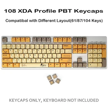 155/108 Raktų Dangteliai PBT Keycaps Mechaninė Klaviatūra XDA Keycaps Anime Vyšnių Profilis Dye Sub Japonijos Keycap Vyšnių MX Pagrindiniai Bžūp
