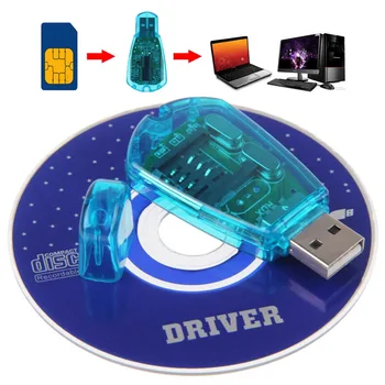 Blue USB SIM Kortelių Skaitytuvas Copy/Cloner/Writer/Backup Rinkinio SIM Kortelių Skaitytuvas GSM, CDMA SMS Backup + CD Diske