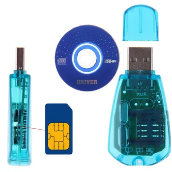 Blue USB SIM Kortelių Skaitytuvas Copy/Cloner/Writer/Backup Rinkinio SIM Kortelių Skaitytuvas GSM, CDMA SMS Backup + CD Diske