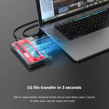 ORICO 2.5 colių SATA HDD SSD Box USB 3.0 prie SATA Kietąjį Diską Atveju Skaidrus Išorės Gaubto Langelį Paramos 6TB PC Nešiojamas kompiuteris