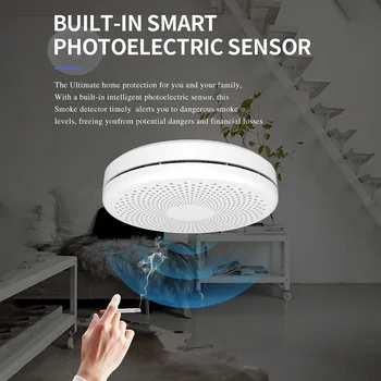 Tuya Smart WiFi Dūmų & Anglies Monoksido Composite Namų Gaisro Detektorius, Dūmų Signalizacijos Jutiklis 