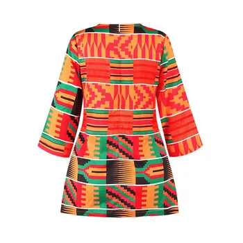 Afrikos Drabužiai Moterims Dashiki Spausdinti Afrikos Viršūnių Marškinėliai Moterims Apvalios Kaklo su Užtrauktuku Marškinėliai Afrikos Suknelės Moterims Streetwear Viršų