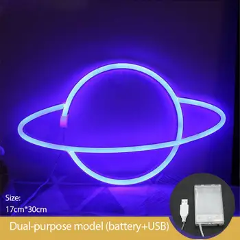 Neoninės Šviesos Kūrybos Planetos Formos USB/baterijos Led Neonas Pasirašyti Miegamųjų Namo Šalis, Vestuvių Puošimas, Dovanų Naktį Lempa