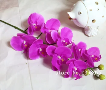 9 Vadovai 95cm didelio Dydžio, Latekso PU Orchidėja Gėlė Nekilnojamojo Touch Silicio Orchidee