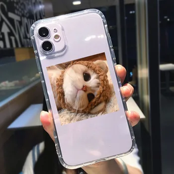 Mielas Animacinių filmų Katės Modelio Skaidrios Telefono dėklas Skirtas iPhone Pro 11 12 XS MAX X SE 2020 X XR 7 6 8Plus Gyvūnų Minkštos TPU Padengti Coque