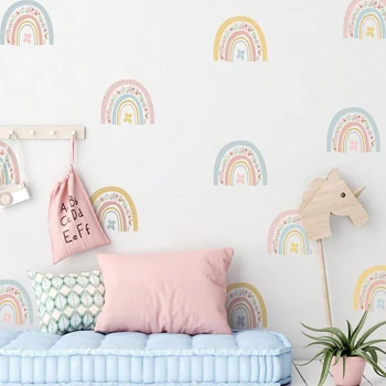 Kambario dekoracijas, mielas kambario dekoracijos vaikams, sienų lipdukai, tapetai vaivorykštė tapetai vinilo apdaila