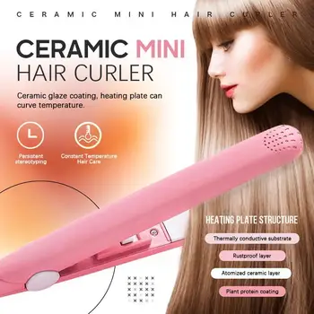 Keramikos Mini Hair Curler MUMS/UK/EU/AU ištiesinimo priemonės, Plaukų Geležies Aukštos Kokybės butas geležies Tiesinimo karšto šukos mini plaukų ištiesinimo priemonės
