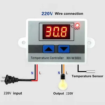 3pcs 220V Skaitmeninis LED Temperatūros Reguliatorius 10A Termostato Jungiklį Zondo Smart Temperatūros Kontrolės Sistema Žvalgybos Šeimos