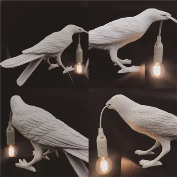 LED paukščių stalo lempa italų dizaineris Seletti pasisekė paukščiui sienos lempos varna šiuolaikinės derva, miegamojo, naktiniai staleliai, lempa, valgomasis, sienų dekoras