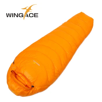 WINGACE Užpildyti 600G 1000G Žąsų žemyn miegmaišį mumija ultralight žygis uyku tulumu lauko alpinizmo kempingas miego maišas