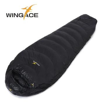 WINGACE Užpildyti 600G 1000G Žąsų žemyn miegmaišį mumija ultralight žygis uyku tulumu lauko alpinizmo kempingas miego maišas