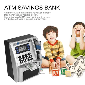 ATM taupomasis Bankas Žaislai Vaikams Kalbėti ATM taupomasis Bankas Įterpti Sąskaitas Puikiai tinka Vaikams Dovanų Doleris Valiutos Detektorius