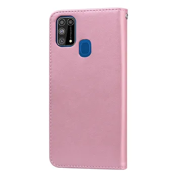 3D Rožių Gėlių Odos Flip Case For Samsung Galaxy M31 M 31 Padengti Kortelių Lizdai Piniginės Atveju 