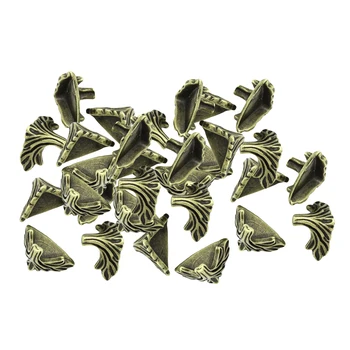30Pcs Dekoratyvinis Antikvariniai Bronzos Lauke Krašto Kampe Petnešomis Skliaustuose Pakabukas