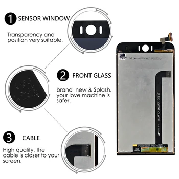 Originalus LCD ASUS Zenfone Selfie ZD551KL LCD Ekranas Jutiklinis Ekranas su Frame skaitmeninis keitiklis Asamblėjos Zenfone ZD551KL LCD